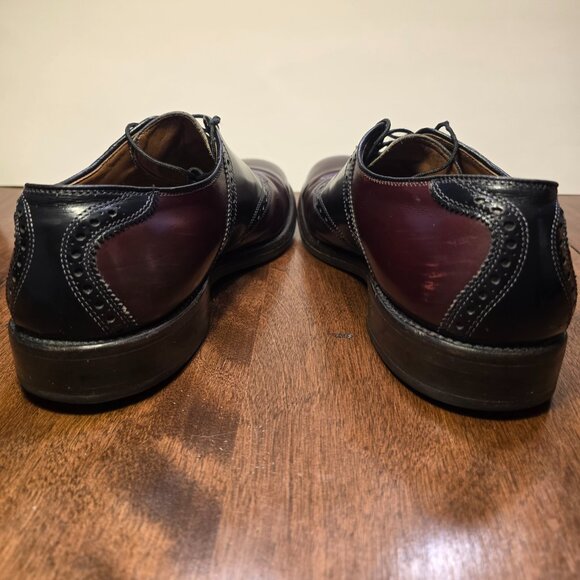 ALLEN EDMONDS Polo Men's Size 9B Two Tone Oxblood Saddle Dress Shoes Made in USA - Picture 14 of 15